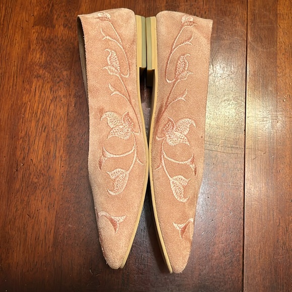 Huma Blanco pink suede embroidered flats size 10 - Picture 9 of 11